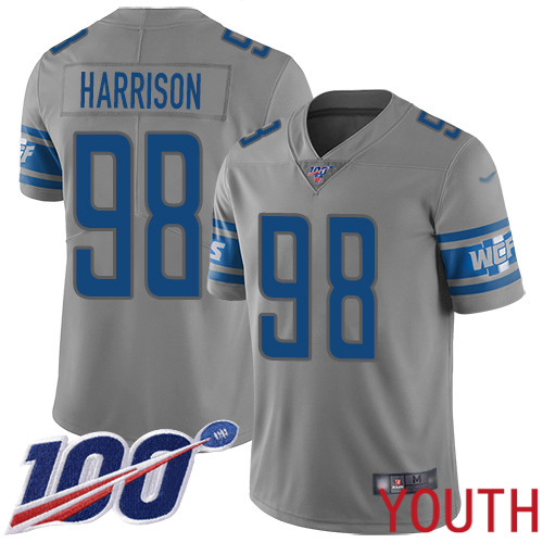 Detroit Lions Limited Gray Youth Damon Harrison Jersey NFL Football #98 100th Season Inverted Legend